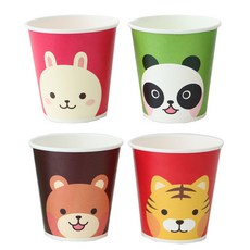 動物卡通圖案杯子 4款, 80件, 1套