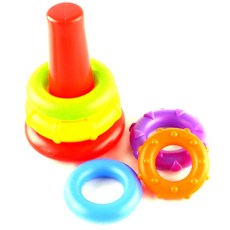 플레이그로 오색 링쌓기, 노랑, 연두, 보라, 파랑, 주황, 1세트