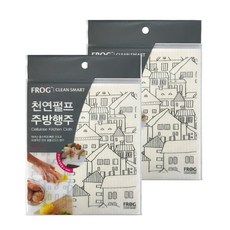 프로그 펄프 셀룰로오스 주방행주, 2개입, 마을, 2세트