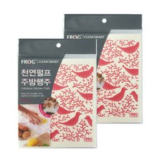 프로그 펄프 셀룰로오스 주방행주, 2개입, 빨강새, 2세트