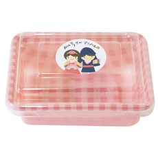 長方形迷你粉彩格紋飯盒貼紙 粉紅色 48入+新年快樂文字飯盒貼紙 48入, 1套