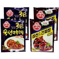 OTTOGI 不倒翁 3日熟成咖哩粉微辣 80g 2入+三鮮炸醬粉海鮮味 100g 2入, 1組