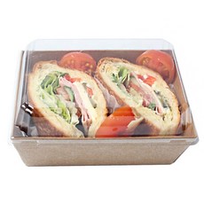 Picnic House 迷你牛皮紙三明治免洗便當容器, 10個, 1個