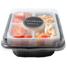 Pikeunikhauseu 養生雙層健康便當盒 5入 + 黑色大圓形貼紙 5入, 1組