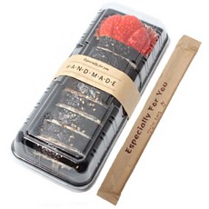 Picnic House 黑色紫菜飯捲便當盒 10入 + 牛皮紙帶貼紙 10入 + 免洗筷 10雙, 1組