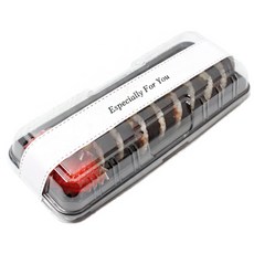 黑色紫菜飯捲便當盒組, 10套, 主體 + 透明蓋 + 白色腰封貼紙