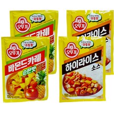 오뚜기 바몬드 분말 카레 골드 순한 맛 100g x 2p + 분말 하이라이스 소스 100g x 2p, 1세트