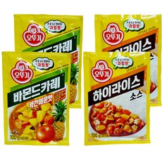 오뚜기 바몬드 분말 카레 골드 약간 매운 맛 100g x 2p + 분말 하이라이스 소스 100g x 2p, 1세트