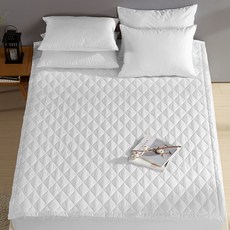 BODRE 棉質絎縫薄床墊, 白色