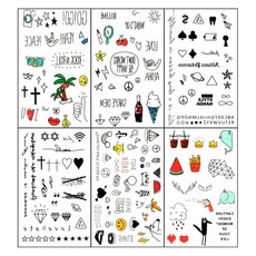 Partybok 迷你紋身套組, KT001、KT002、KT003、KT004、KT005、KT006, 1組