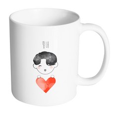 HAND-FACTORY 愛心標語男孩 加油 馬克杯, 內部白色, 1個