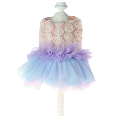 ECODY 花朵造型寵物連身紗裙, 混色