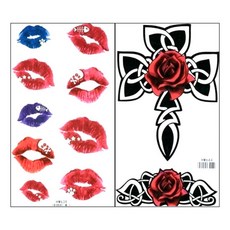 PARTY COSTUME 中型紋身貼紙 HM639HM644, 混合顏色, 1套