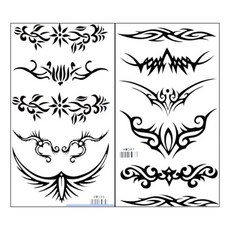 PARTY COSTUME 中型紋身貼紙 HM396HM397, 單一顏色, 1套