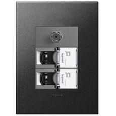 legrand Arteo 組合 3 爪單元插座 CATV+8P+8P 石墨, 1個