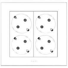 legrand Arteo 植入式 4 爪插座 45 度 白色, 1個