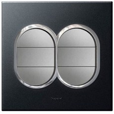 legrand Arteo Wide 6 爪圓形機械開關石墨, 1個