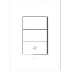 legrand 通風扇開關鈕 3按鍵方形款 白色, 1個