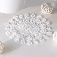 데코뷰 스노우 컵받침, 화이트, 1개