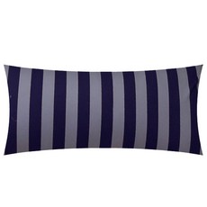 線條圖案長形靠墊, 深藍色