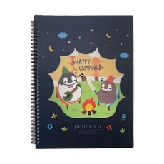 투영디자인 페페리코 40p 트윈링 파일, 네이비, 1개