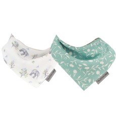 bebe chouette 孩童雙層圖案印花棉質圍兜 2入