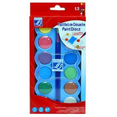 Lefran Tempera 固體油漆 + 刷子, 12 種顏色