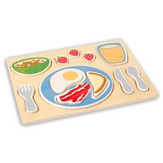 가이드크래프트 푸드 트레이 아침 원목퍼즐세트, 1세트, 12피스