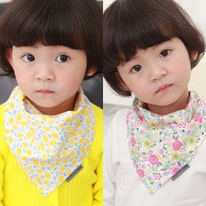 bebe chouette 孩童圖案印花3層紗質圍兜組 2入