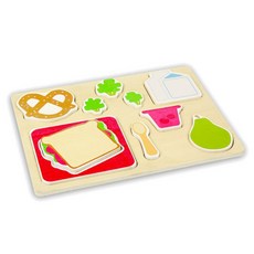 가이드크래프트 푸드 트레이 점심 원목퍼즐세트, 1세트