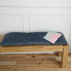 天鵝絨長椅坐墊, 藍色