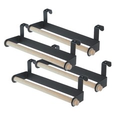 Block Mart廚房抹布架收納架, 黑色的, 4件