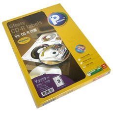 프린텍 애니 CD DVD 유광 라벨지 V3773-50, 2칸, 50개