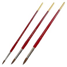 HWAHONG 圓形水彩筆 3入組, 10號、16號、20號, 1組