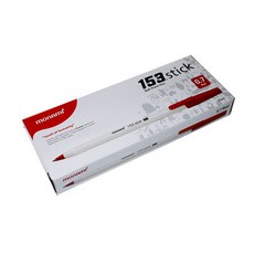 모나미 153 스틱 유성펜 0.7mm, 적색, 12개입