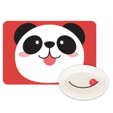 위아키즈 쥬쥬프렌즈 냠냠 볼 + 식탁 매트 세트, 팬더, 1세트