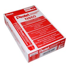Pental方形筆尖油性麥克筆 N860, 紅色的, 12件