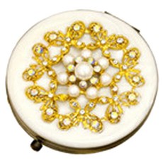 Cercle 緊湊型鏡子, 蕾絲象牙色, 1個