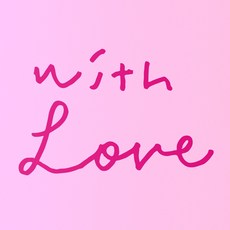 1AM 캘리그라피 인테리어 포인트 스티커 S2 with Love, 분홍