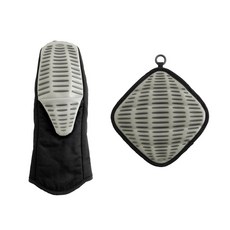 OXO SoftWorks系列烤箱用矽膠手套+隔熱墊組, 混色, 1套