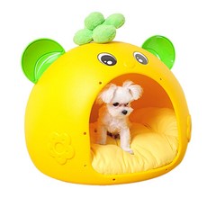 레드퍼피 펫 하우스 + 방석 랜덤 발송, YELLOW, 1개