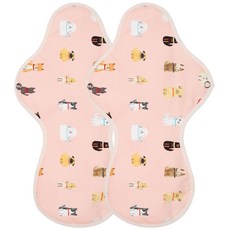 WIZLLY 粉色小狗布衛生棉, 超長夜用型, 2件, 1個