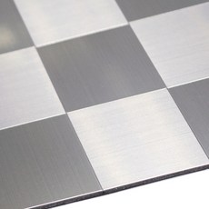 HYUNDAE sheet 自黏式鋁製金屬磁磚 棋盤格方形 100mm HMT99302, 混色, 30 x 30 x 0.4 cm