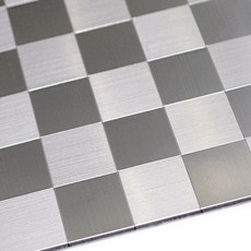 HYUNDAE sheet 自黏式鋁製金屬磚 棋盤格方形 50mm HMT99301, 混合色, 30 x 30 x 0.4 cm