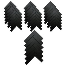 Funny Wall黏貼人字形瓷磚, 黑色的, 10片