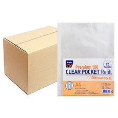 알파 프리미엄 클리어 포켓 화일 내지 A4, 100개입