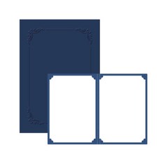 우진산업 고급형 끼움식 종이상장케이스 22.4 x 31 cm, 군청색, 10개입