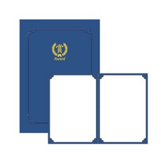 WOOJIN 上 標準型插入式紙質獎狀夾 22.8 x 31.5 cm, 海軍藍, 10個