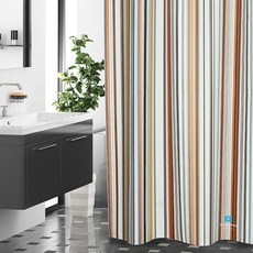 OneSevenNine 多彩條紋布料浴簾 1800mm x 1880mm, 1個