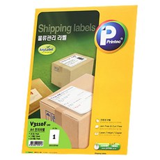 Printec AnyLabel 貨運物流管理標籤 V3110F-20 全尺寸, 1格, 20件